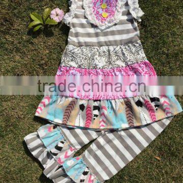 children boutique clothing feather sets toddler summer clothes kids clothes wholesale china