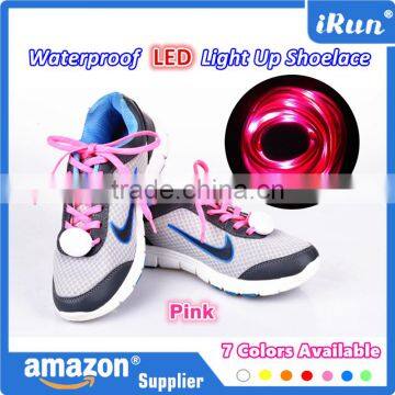 Color Pink Boys Girls Kids Light Up Glow LED Shoelaces Flash Party Disco Shoe Laces Shoe Strings lacets - eBay/Amazon Supplier