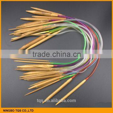 18Pcs/set 16" 40cm Cheap Colorful Plastic Circular Nature Bamboo Circular Knitting Needle Set photo-5