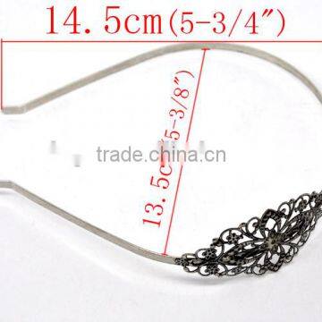 Wholesale Silver Tone Flower Headbands Hair Band 4.7mm Wide photo-2