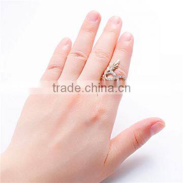 Unadjustable Rings Gold Plated Mask Clear Rhinestone photo-3