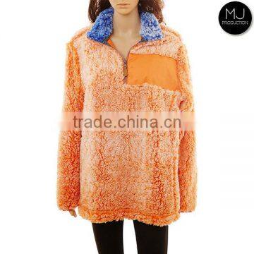 Wholesale Stylish Monogrammed Cozy Sherpa Pullover photo-3