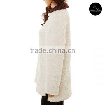 Factory Woman Plain Sherpa Pullover Sweater Wholesale Clothing photo-5