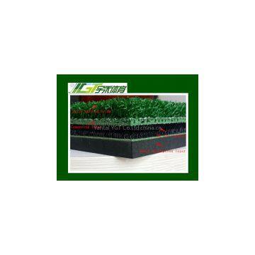 golf driving range mats with elastic textile fiber