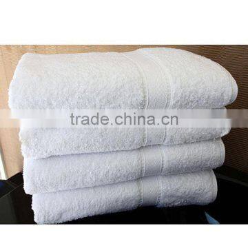 Wholesale 100% cotton sateen boarder luxury hotel towels solid color dyed bath linen