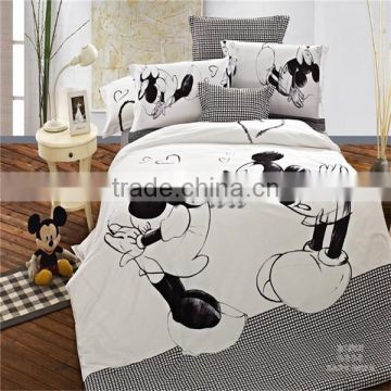 High Quality 100% cotton 3D printed bedding set 4pcs of set cartoon cotton bedding set