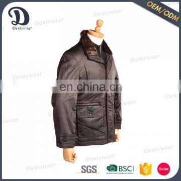 Factory sale bomber jacket man jacket with formal turn-fown collar with fur