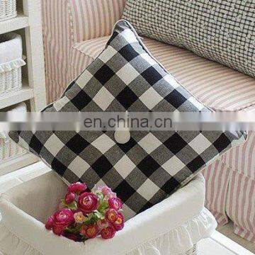 cushion cover with checked appliqued