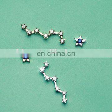 Asymmetric stud earrings darling small dipper star for your lobes