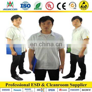 LOGO Printed ESD smock, 5mm grid Poly/cotton ESD Antistatic labcoat