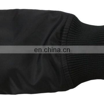 Custom Nylon Plain Black Flight Bomber Jacket Mens With Patches photo-6