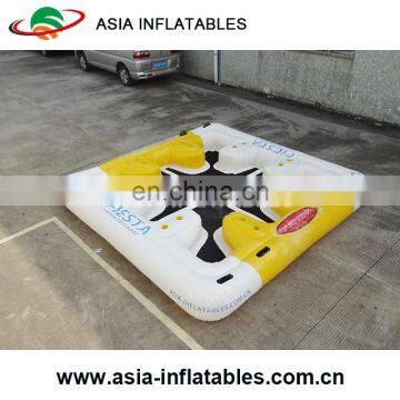 Inflatable Floating Platform Pool Ocean Lake 6 Person Tropical Tahiti Floating Island/ Inflatable water air bed for party
