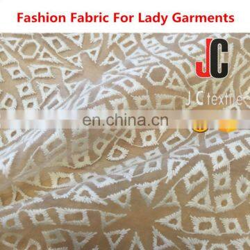 JCM11562T wholesale textile plain dyed embroidered organza fabric white