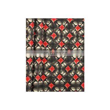 Black/Red Crinkle Star Woolen Printed Fabric