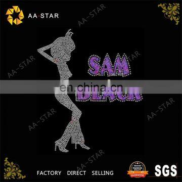 SAM BLACK afro rhinestone appliques for ladies' clothing