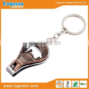 Anti copper ITALIA logo finger nail clipper holder toe key chain nail clipper