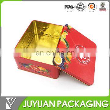 Empty metal tin tea packaging box 100 tea bag storage container