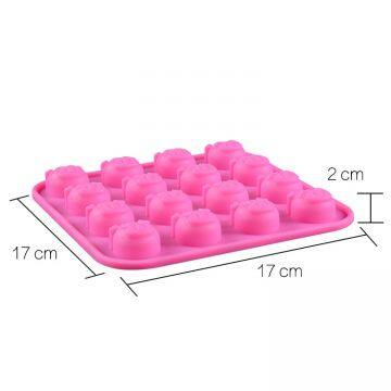 Free Sample Food Grade Heat resistant Nontoxic Silicone Cake Mold Baking Mousse Pudding Mold Tool Pig Head 16holes