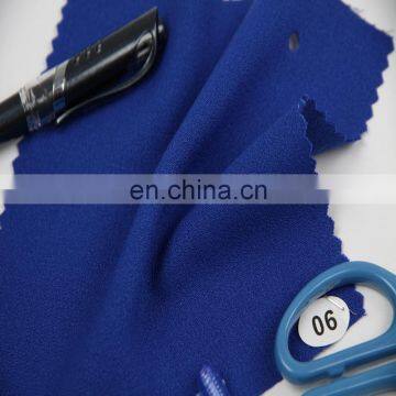 plain dyed fake silk blue polyester crepe fabric