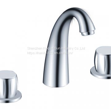 Two Lever 3 Holes Chrome Color Basin Mixer