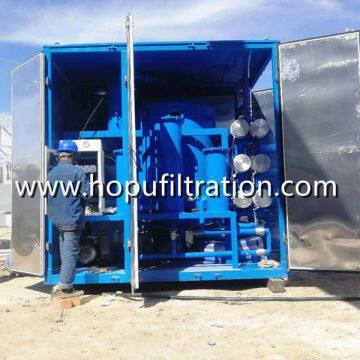 open-air fully-enclosed insulating oil filtering machine, high voltage isolated oil filter plant with Cabinet