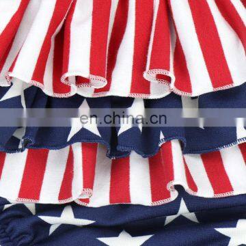 Girl Stripe And Star Halter Baby Bubble Romper 4th Of July Jumpsuit photo-5