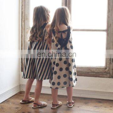 2020 Summer New Kids Girls Suspender Dress Korean Teen Girls V-neck Cotton and Linen Dress Children Backless Beach Dress