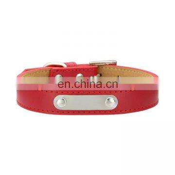 Wholesale Personalized Pet Cat Dog ID durable dog collar genuine leather