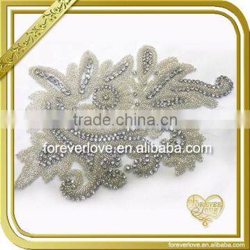 Beaded appliques rhinestone appliques for sash FHA-073