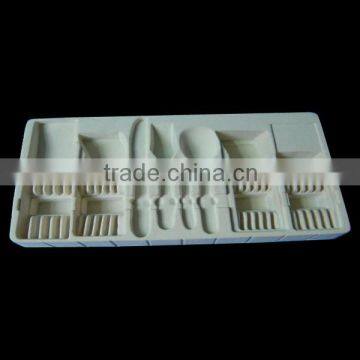 Flocked blister tray for tableware