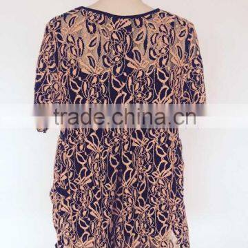 100% Poly Spandex Two Tone Lace Short Sleeve Shirts photo-3