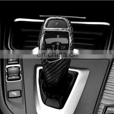 Pure Carbon Fiber Shift Knob Shell Trim Decal for BMW Msport F22 F32 F10 F12 F01 X5 X6 09-16 LHD