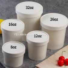 16 oz paper soup cups compostable kraft storage containers white eco friendly food packaging