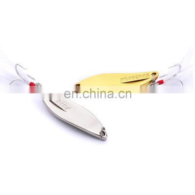 Gold and silver sequins with feather hook 10G/15G/20G/5.5CM Aojin 6# hook for fresh water horse mouth spoon lure