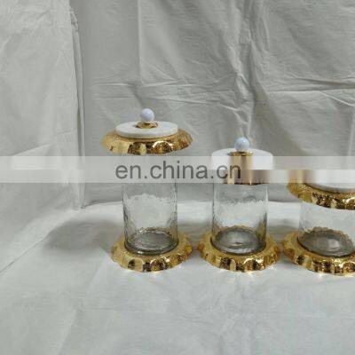 Pomegranate Orchid Lid Stainless Steel & Glass Fancy Canister photo-4