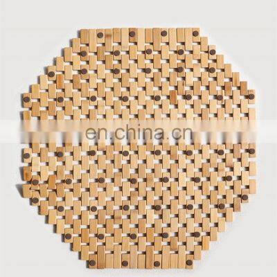 High Quality Natural Synthetic Wood Mat Non-Slip Environmental Friendly Bathroom Bamboo Floor Mat photo-2