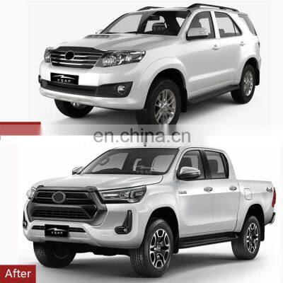 High Quality Upgrade Body Kit Facelift Kit for 2012-2015 Fortuner Change to 2021 Hilux Rocco Kit