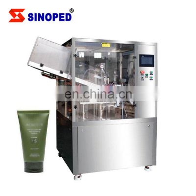 Honey Pulp Grease Peanut Butter Liquid Chocolate Automatic Tube Filling Sealing Machine With Heater Hopper Mixer