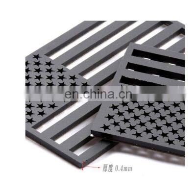 Custom ABS Plastic 123x75MM Black American Flag Side Fender Emblem Badge