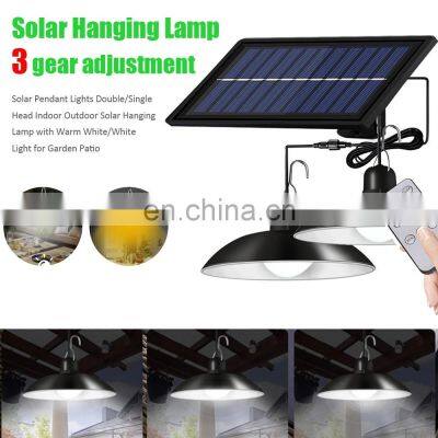 IP65 Waterproof Double Head Solar Pendant Light Outdoor Indoor Solar Lamp With Cable For Garden Yard Lamp