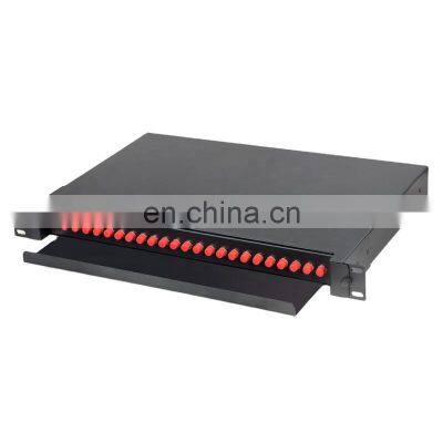 Optical Cable 1U 19'' Sliding Type Rack Fiber Optic 24 Port Patch Panel FC 24 Core Drawer Type Terminal Box