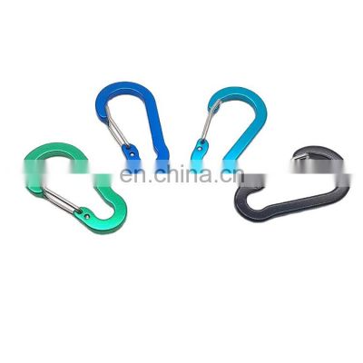 Wholesale Colorful 62 mm D Shape Aluminum Hook Carabiner Clip Keychain Climbing Carabiner For Camping Hiking Outdoor Accessories photo-5