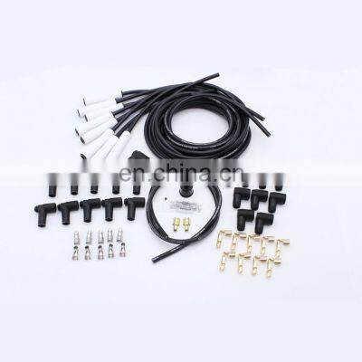 Ceramic Hi Temp Straight 180 Degree Spiral Core 8.0mm Boot Spark Plug Wires Set