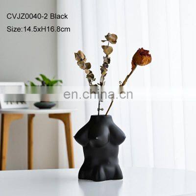 Скульптуры в нордском инс-стиле с матовым дизайном, модель человеческого тела, украшение для дома и комнаты, цветочный декоративный керамический ваз photo-2