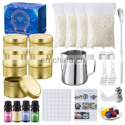 Natural Soy Wax Fragrance Scented Candle Mold Luxury DIY Scented Candle Making Accessories Kit Supplies Tools Set