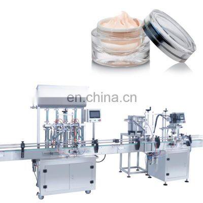 Auto cosmetic production line for cosmetic cream bottle filling capping and labeling machine vaseline filling packing machine