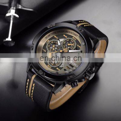 NAVIFORCE 9110 Men Quartz Wristwatch Leather Sport Military Mens Reloj