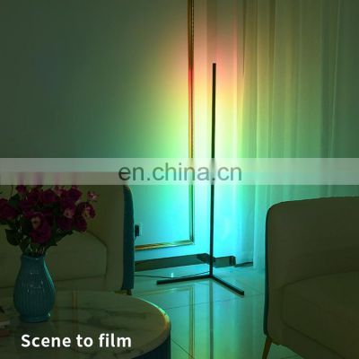 Modern Nordic 140cm Remote Control Standing Multicolor Living Room Rgb Led Stand Tripod Corner Floor Lamp For Drop Shipping