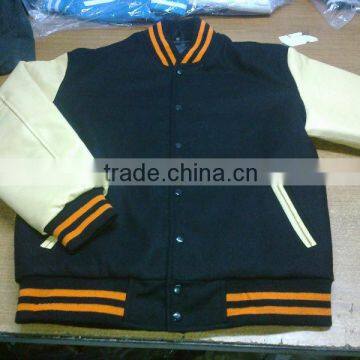 custom varsity jackets with custom cuff, collar and waistband