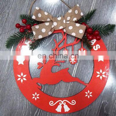 OEM Custom Wooden Cordless Flowers Holder Artificial Large Outdoor Wholesale Decoration Wreath Christmas photo-3